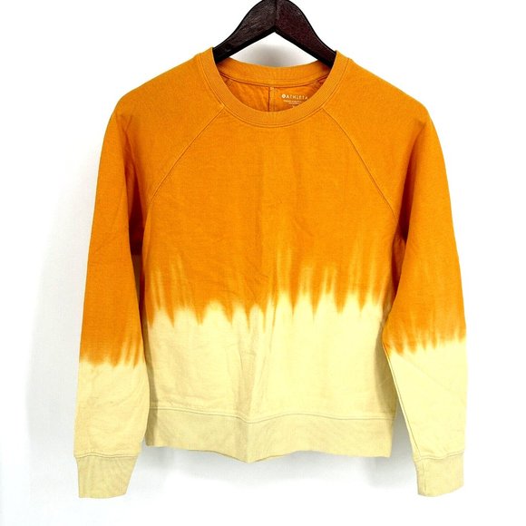 Athleta NWT Women's Sundown Dip Dye Sweatshirt Size XS Abyssinian Yellow - Picture 3 of 8
